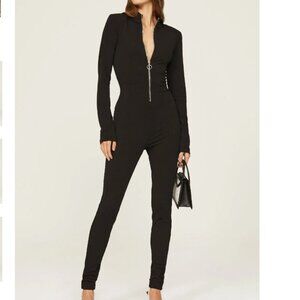 Nicholas Black Zip Front Jumpsuit size large